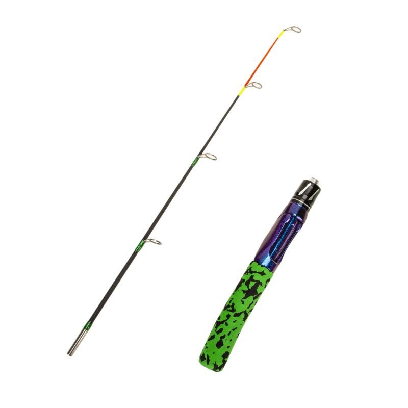 2-Section Dual-Flex Winter Fishing Rod - Solid Carbon, Soft/Hard Flexibility, Perfect for Ice and Shrimp Fishing