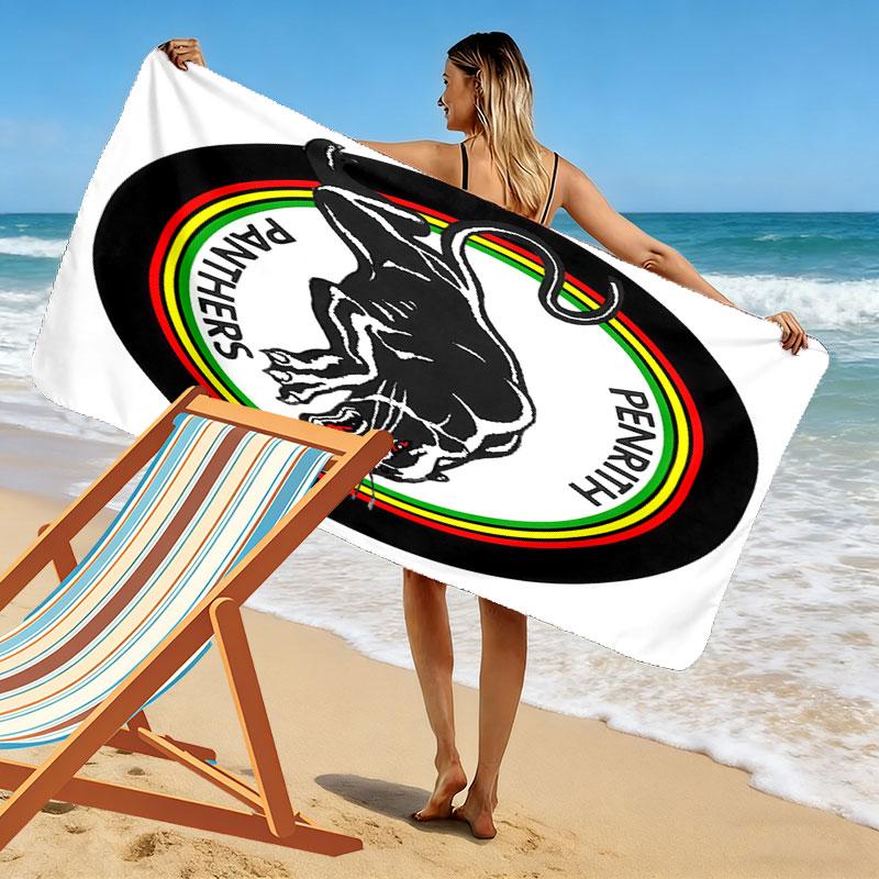 Penrith Panthers Print Beach Towel, Large Soft Quick Dry Towel for Beach Camping Swimming