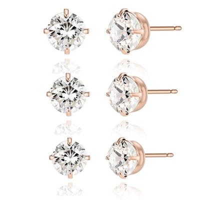 CRANNE 14K Cubic 4-Prong Earrings (Gold Filled) C24EGF174