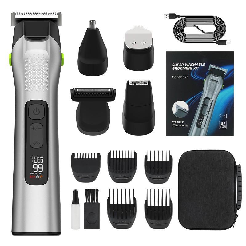 Waterproof electric shaver, household men's hair clipper, multi-functional electric nose hair trimmer set wholesale