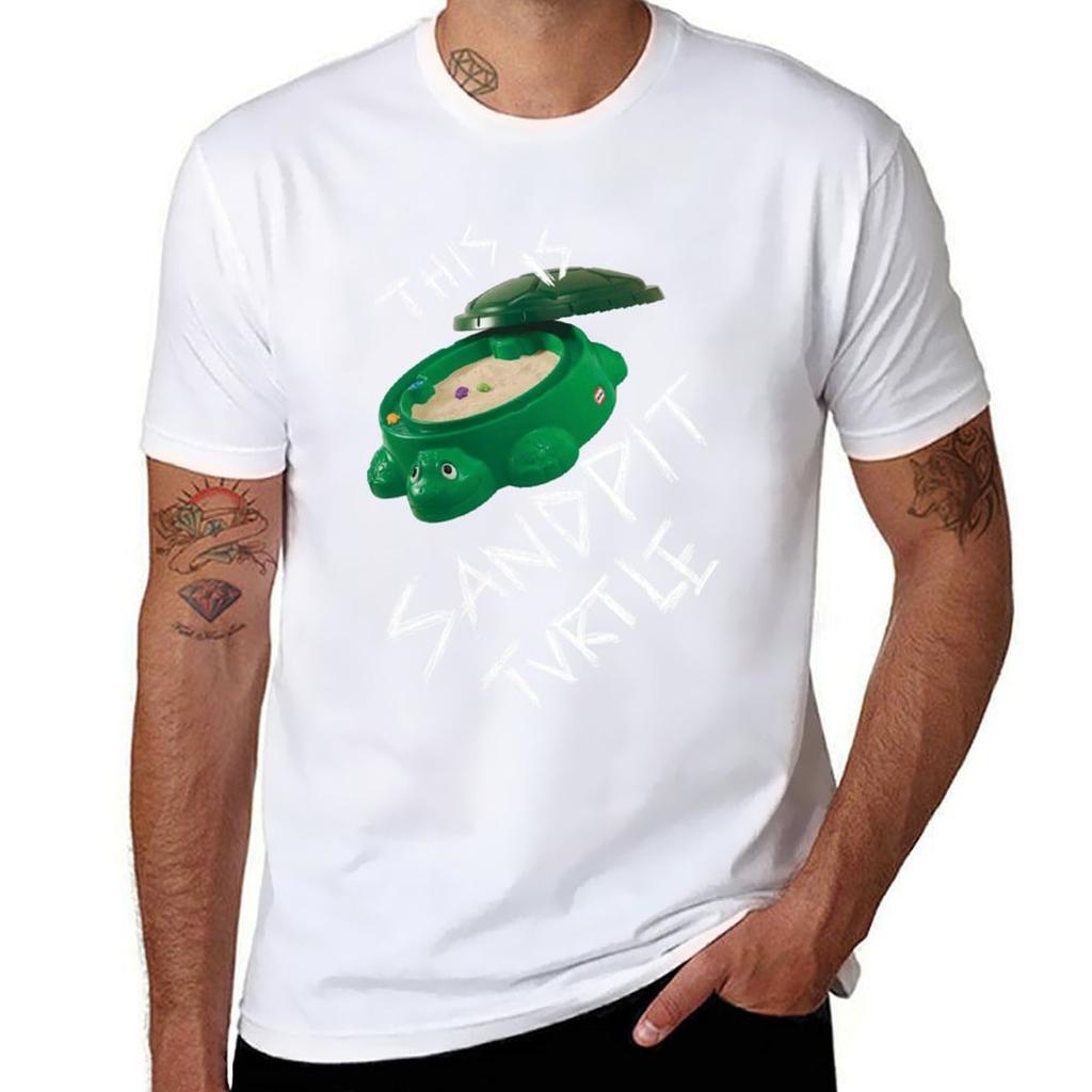 This Is Sandpit Turtle Bmth Meme White On Black Tshirt Basic Breathable Solid Color Tshirt
