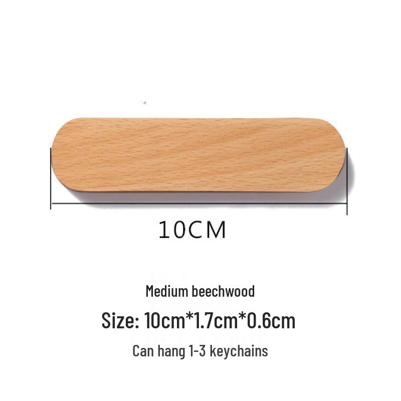 Solid Wood Wall-Mounted Key Organizer with Magnetic Hooks
