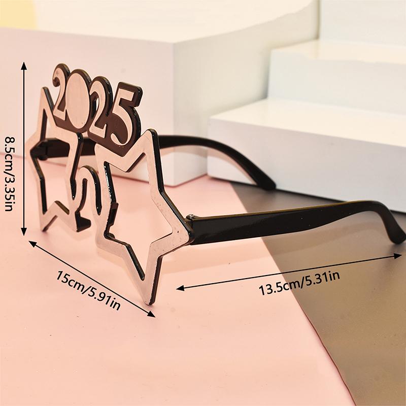 2025 Glasses Year Party Eye Decoration Plastic Props Sunglasses Photography Props Christmas Decorations Funny Glasses