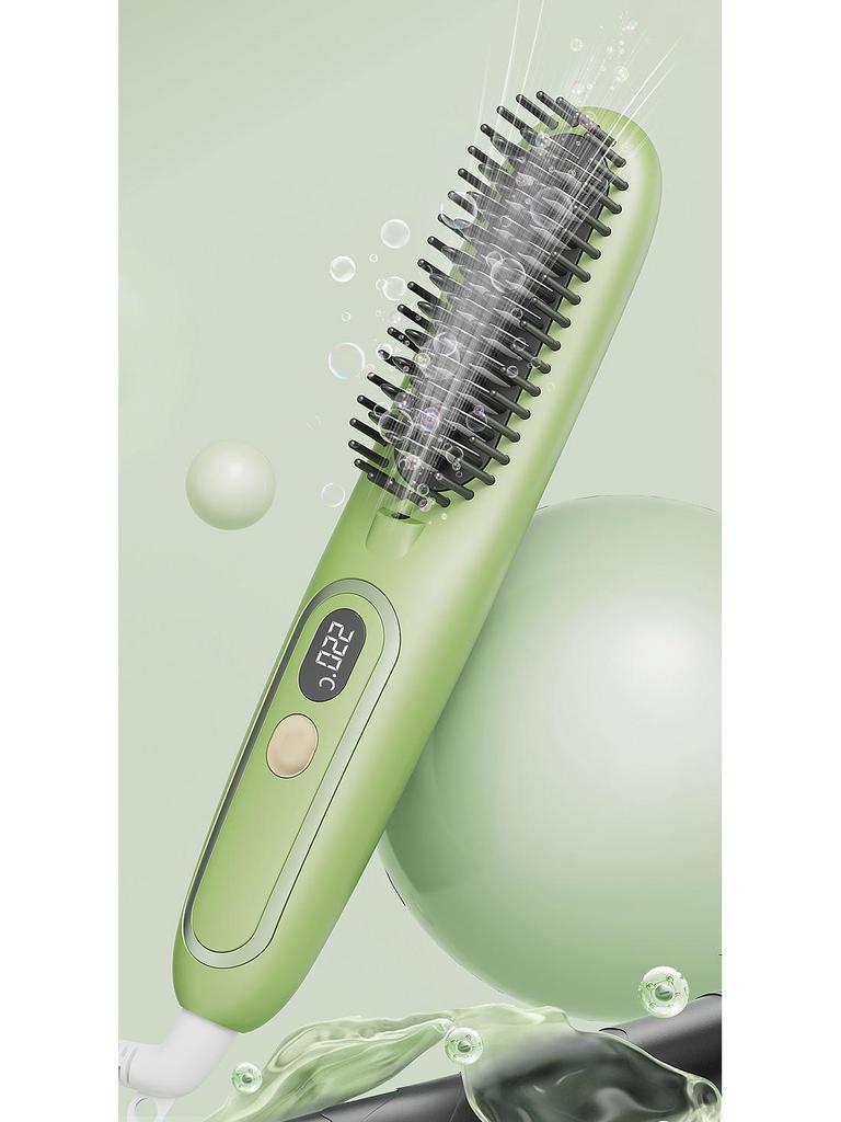 Cross-border Mini LCD Hair Straightening & Curling Comb - Dual-Use Negative Ion Splint for Damage-Free Styling