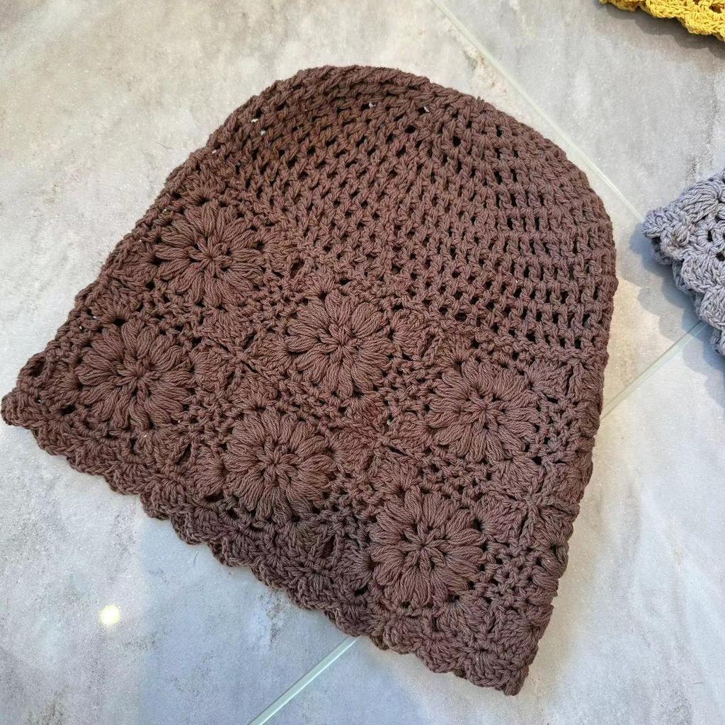 Exquisite Headscarf, Hat, Female, Hollowed Out, Spring and Summer, Thin Design, Artistic, Small Face, Woven Hat, Pile Hat