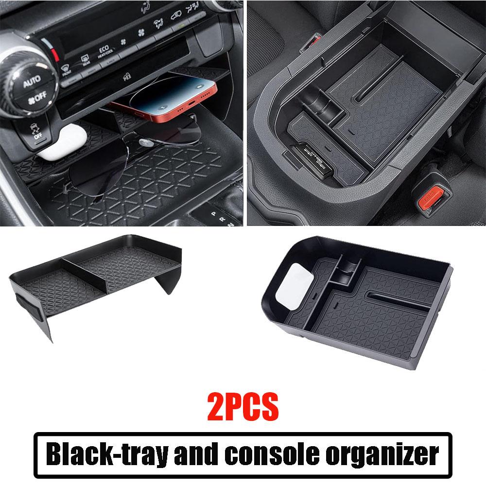 2PCS Center Console Organizer Tray and Armrest Storage Box For Toyota RAV4 2025 2024 2023-2019 Insert Secondary Storage Box.