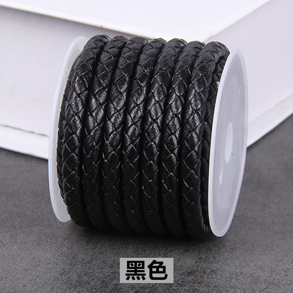 Diy Genuine Leather Replacement Transfer Beads Couple Woven Cowhide Hand Rope Red Rope Leather Rope Bracelet 3mm 1.0m (6g)