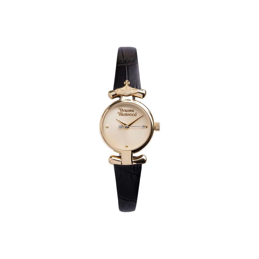Vivienne Westwood Watch Quartz Movement Genuine Leather Strap Gold Dial Women watches DWVV090GDBK Regular Watch Box