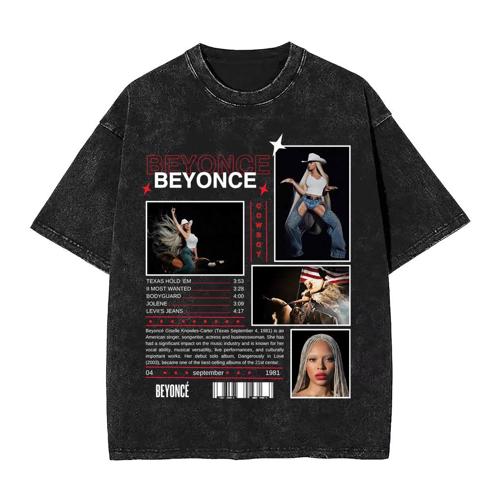 Retro Washed Beyonce Renaissance World Tour Tshirt Album Concert Music Tshirts Men Women Casual Cotton Vintage T Shirts