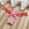 Low Waist Lace Pearl Panties Open Crotch See-through Thong Underwear for Women  Ladies Girls