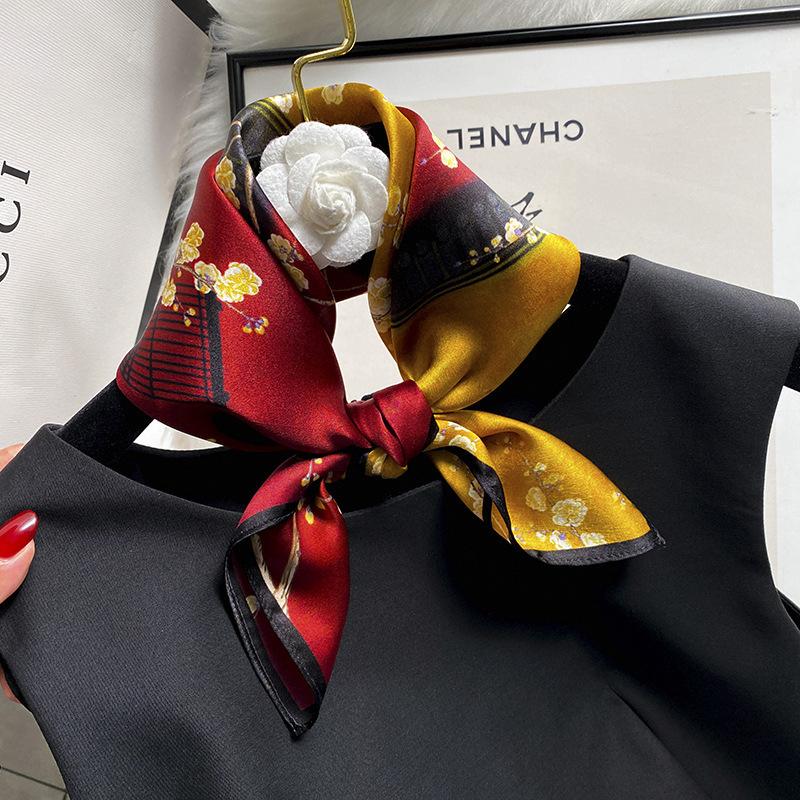 

Women 100% Silk Scarves 53*53cm Luxury Pure Silk Scarf Wraps Shawls Pashmina Female Natural Silk Neckerchief Head Scarf Bandana 53x53cm