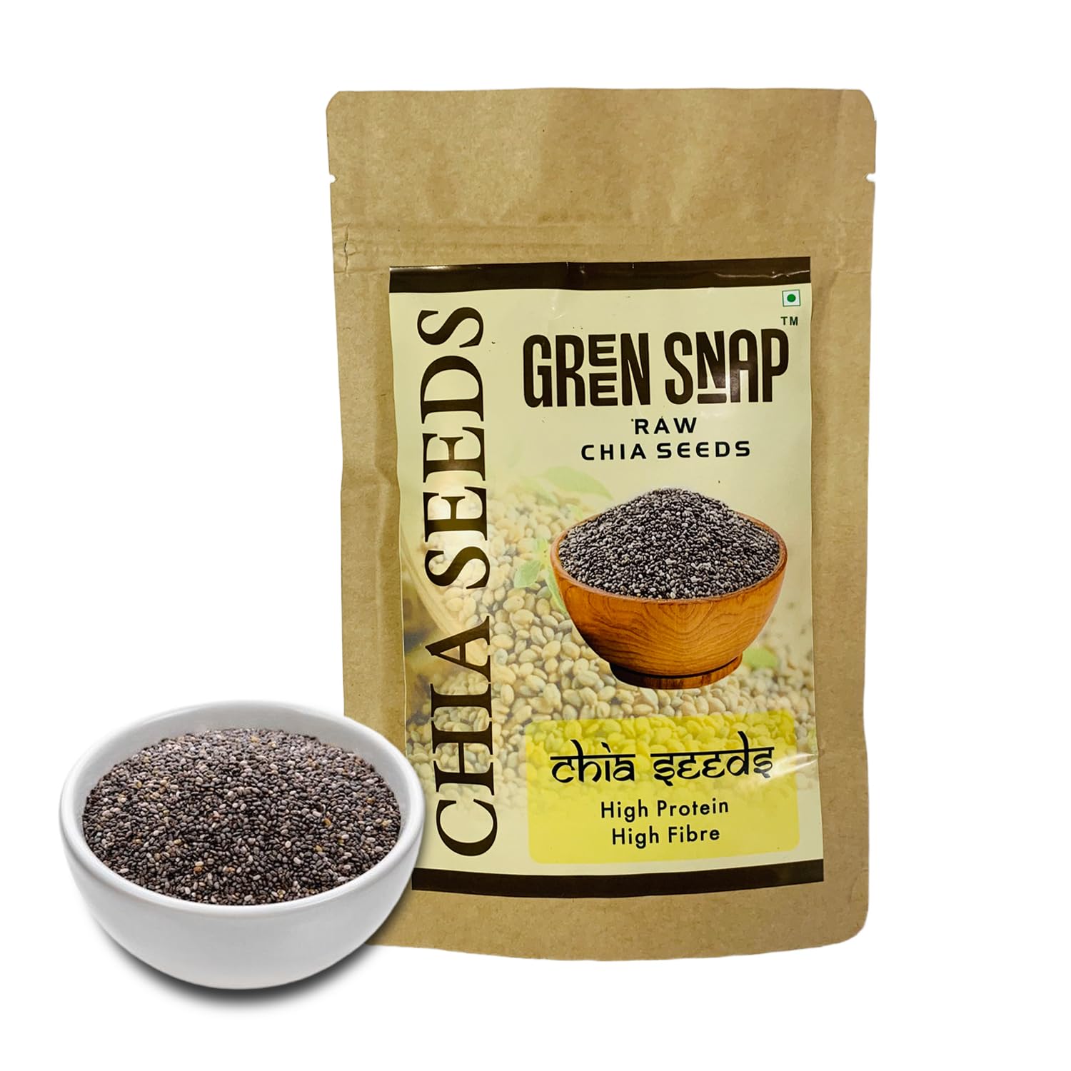 Green Snap Chia Seeds, 250 g - Plant-Based Omega-3 and Vegan Protein, Gluten Free & Non-GMO, Perfect for Smoothies, Salads & Chia Pudding (250)