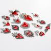 Pack of 15 Heart Pendant Alloy Material Heart Embellishments Gothic Heart Accessories for DIY Bracelet Jewelry Crafts