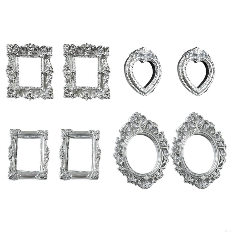  8PCS Artistic Baroquely Styles Decorative Photo Frame Figure for Photography Backdrop Decors Jewelry Making Accessories