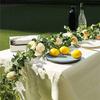 A84E-4 Pack Eucalyptus Garland With Champagne Rose, Greenery Garland Bulk Artificial Silk Floral Eucalyptus Leaves Vines(A)