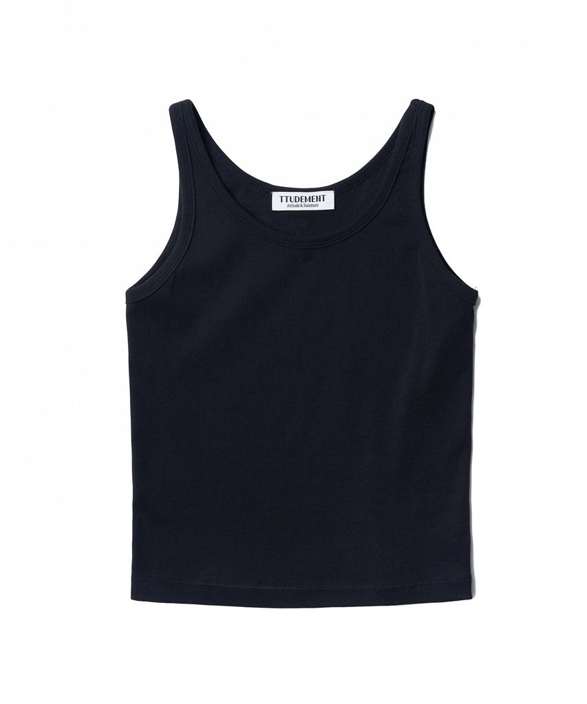 TTUDEMENT 50S Embroidered Sleeveless T-Shirt_Black