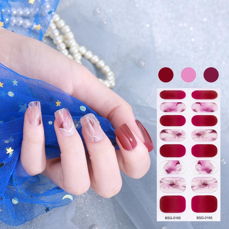 Japanese Gel Manicure Stickers Nail Stickers 3d Bronzing Light Therapy Nails Checkerboard Nail Stickers