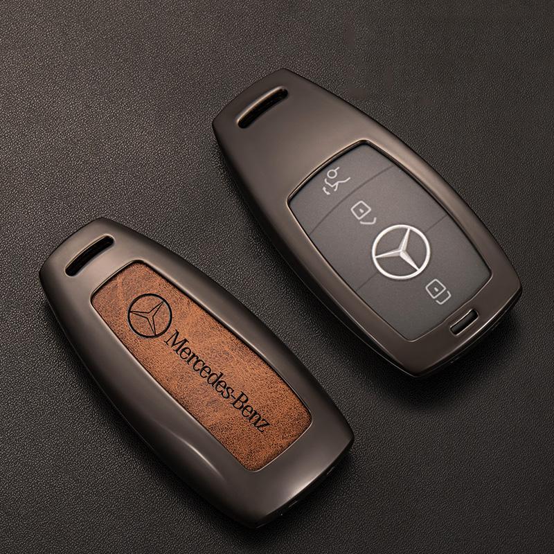 Retro Style Leather Car Remote Key Case Cover Shell for Mercedes Benz A C E S G Class GLC CLE CLA W177 W205 W213 W222 X167 AMG