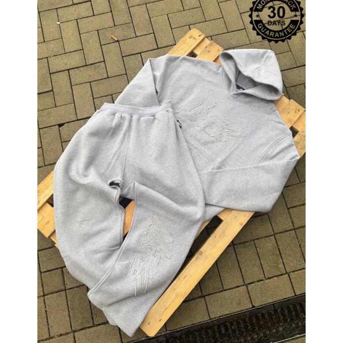 Hip-Hop NOFS neuer europäischer und amerikanischer Streetwear Y2K Trend Außenhandel Briefaufkleber Langarm Sport- und Freizeit-Pullover-Set M