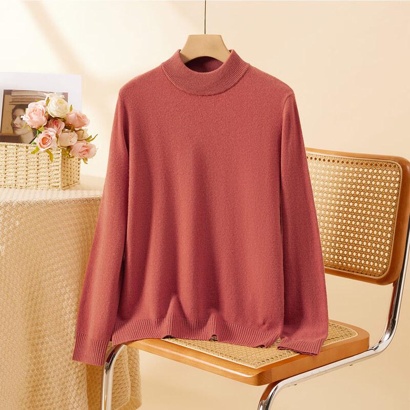 Damski sweter z golfem Jinjuan, 100% wełna merynosów