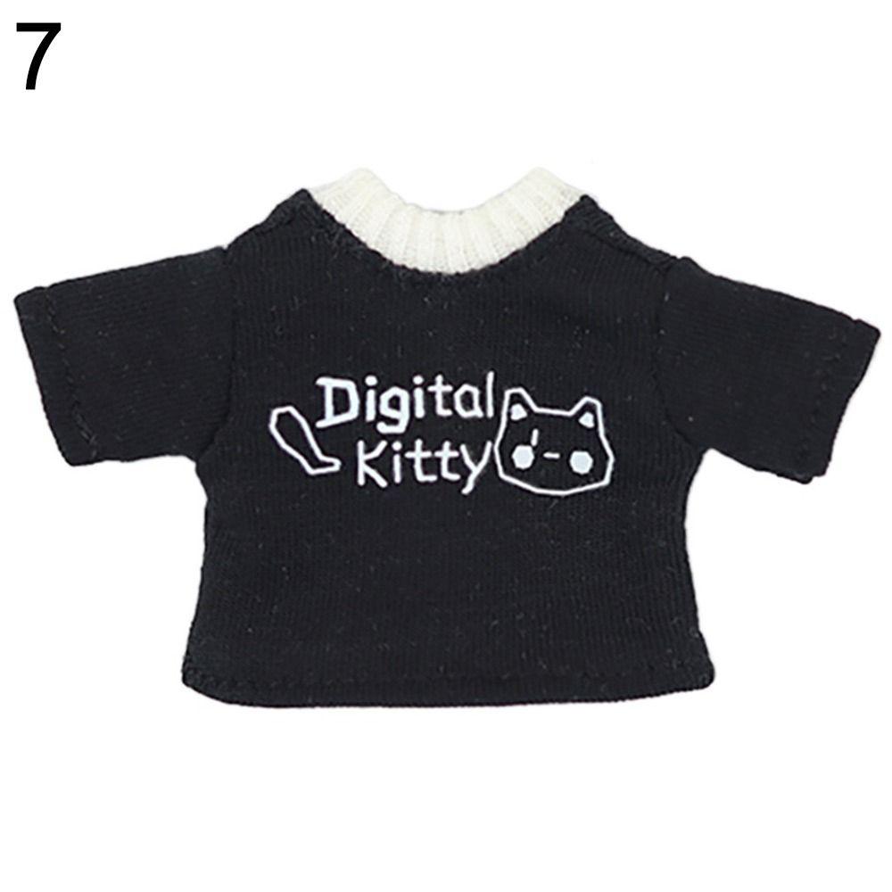 

Fashion Cartoon Bear Overalls Pants T-shirt For 1/11 ob11 Dolls Casual Wears Trousers with Pockets for 1/12 BJD Dolls Clothes