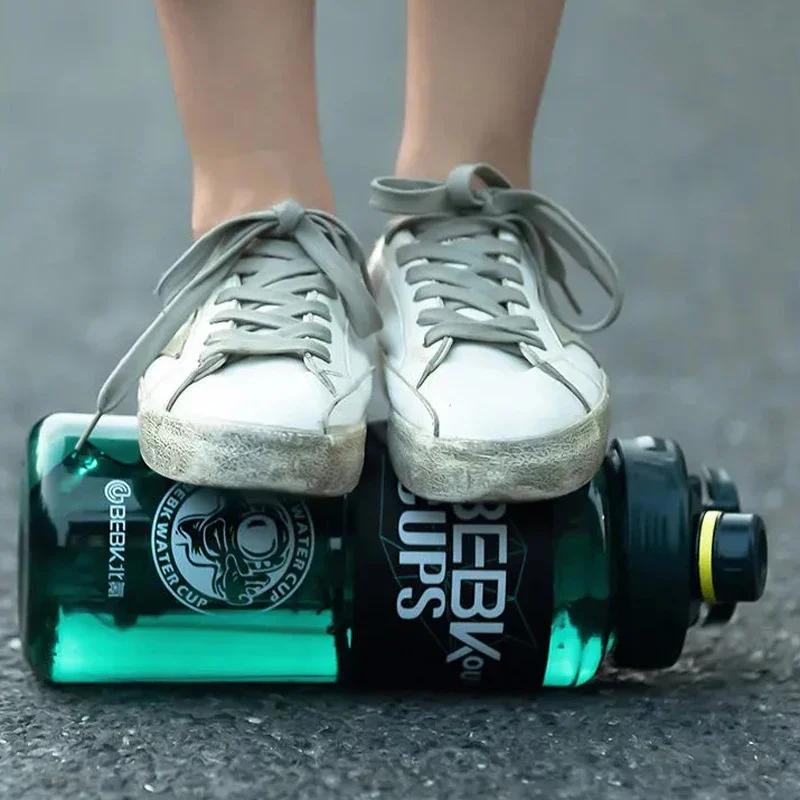 2L 3L Größere Fitnessstudio-Wasserflasche für Sport-Wasserflasche mit Strohhalm Schule BPA-FREIE Wasserflasche Trinkflaschen Reisekessel Ausgefallene Tasse