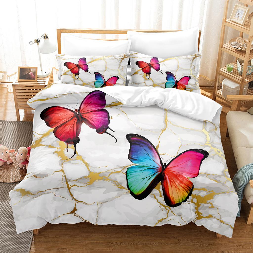3D Digital Printing Kit Home Textile Quilt Cover Bed Sheet Bedding Three-Piece Set