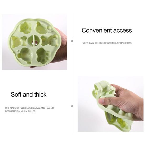 Cake Mold Easy Demoulding Heat-resistant Reusable Cute Bear Shape BPA Free Baking Animal Cookie Steamed Cake Mould for Kitchen