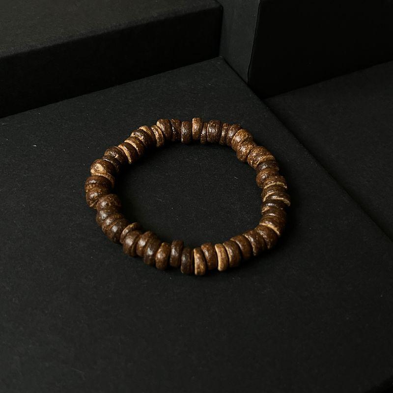 

Ретро в японском стиле, коричневый двойной ремень для переноски из коровьей кожи с деревянными бусинами 3(18cm-23cm)