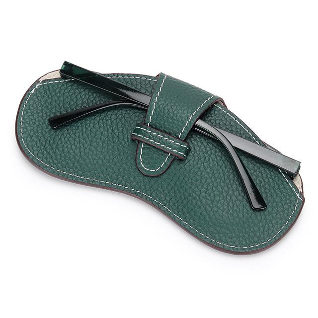 Glasögonfodral i äkta läder Solglasögon Fodral för glasögon Solglasögon Förvaringsväska Skydd för glasögon Bärbart glasögonfodral