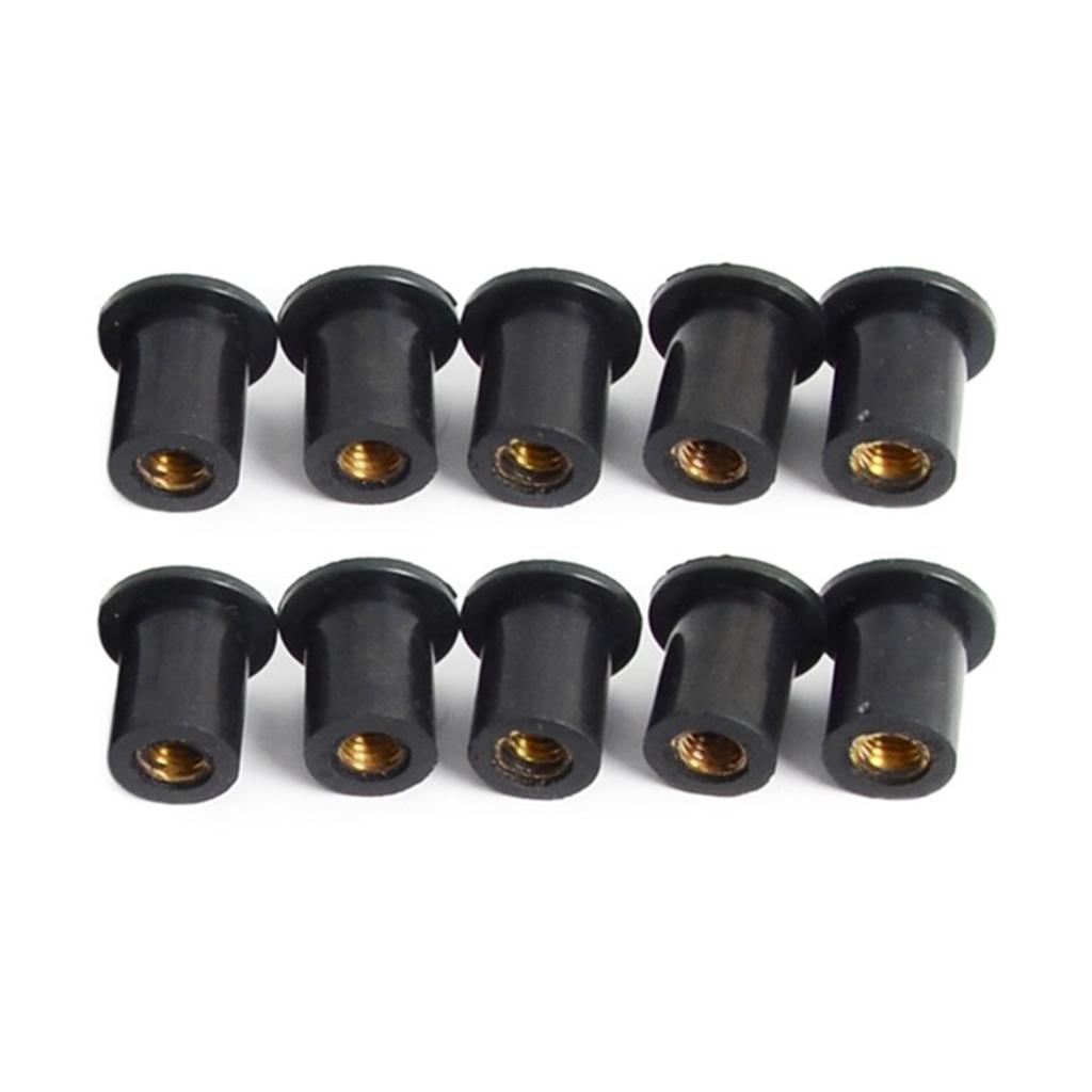 10Pcs Motorcycle Windscreen Fairing Cowl M4/M5/M6 Metric Rubber Well Nut Screws