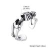 Vnox Punk Skelett Öffnungsring, Rock Knochen Verstellbarer Ring, Cooles Halloween Schmuckgeschenk für Männer Jungen, Gotischer Stil Fingerring