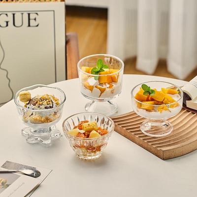 Mesopotamische Glas-Dessertschale: Eisbecher mit kurzen Beinen, Eis am Stiel Halter, Milchshake und Milchteetasse