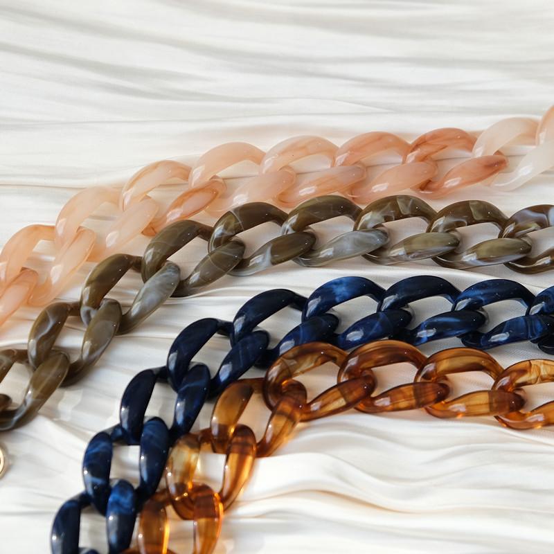 New Phone Accessory Detachable Parts Chain Blue Crossbody Resin Luxury Strap Amber Phone Case Chains Red Acrylic Shoulder Chain