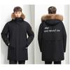 Winter new medium and long fashion men's clothing loose down jacket thickened fur collar jacket