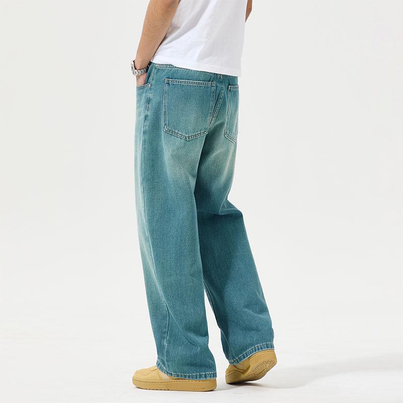 New Spring Style Men's Jeans Loose Straight Wide-leg Pants