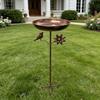 Retro Iron Garden Birdbath Rustproof Standing Bird Basin Hummingbird Feeder  Various Pet Birds