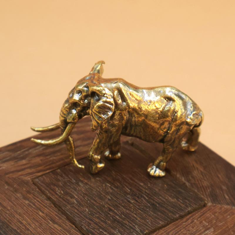 Home Office Desktop Tea Pet Mammoth Figurine Brass Craft Decoration Wholesale