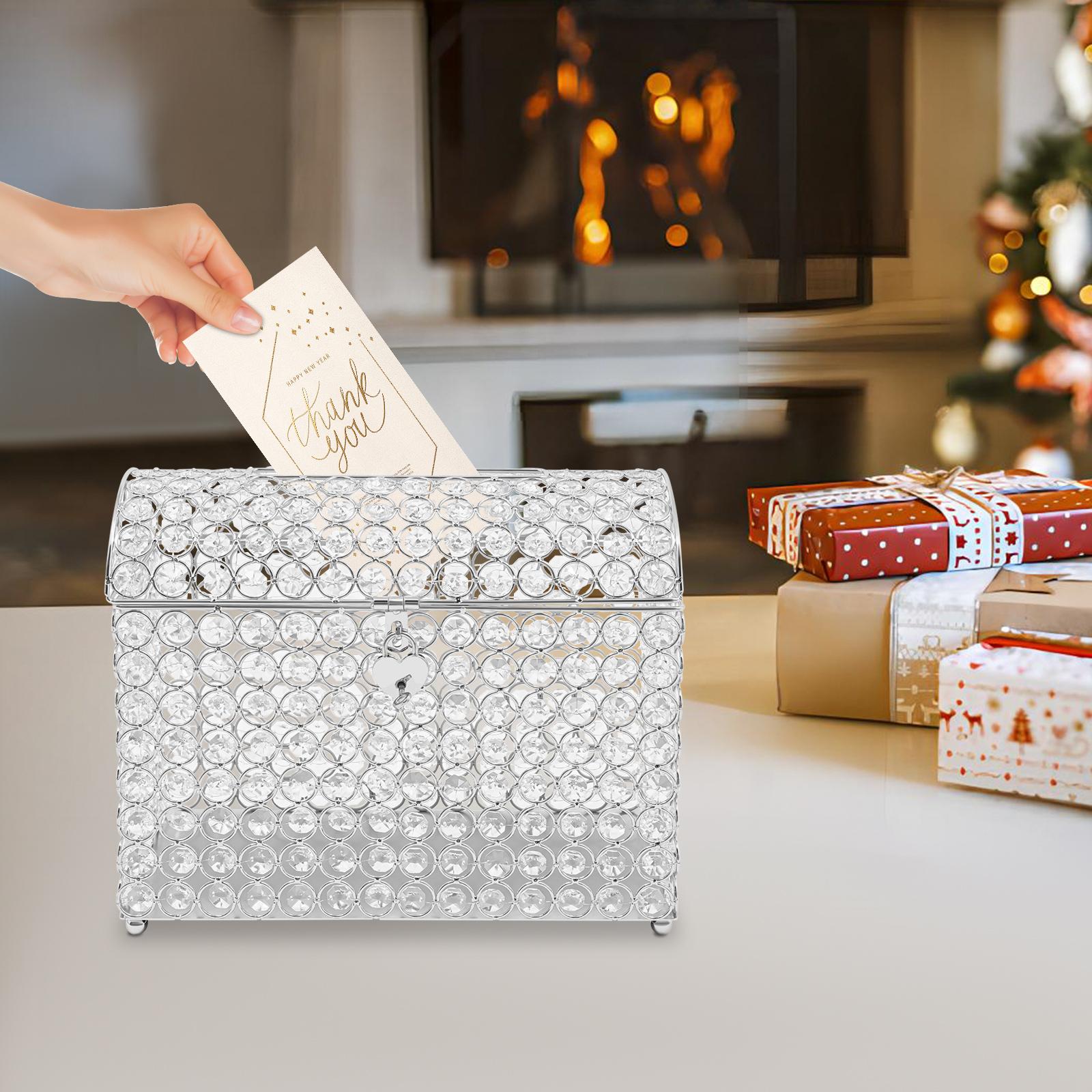 

Свадебная железная коробка для карточек с замком в форме сердца, Золотая/Серебряная настольная коробка для денег/карточек 31*16*25см для спален, комодов M