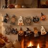 Haunted House Supplies 12Pcs Vintage Halloween Decor Wood Banner Retro Hanging Banner Garland Bunting DIY Party Decorations Decorations Spooky