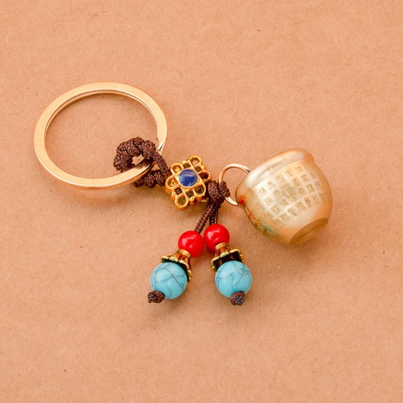 All-brass Mini Baifu Cylinder Bag Keychain Pendant Baifu Cylinder Creative Keychain