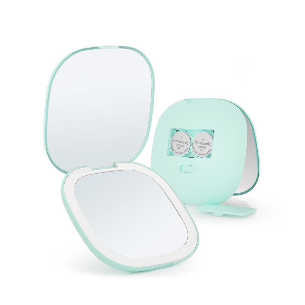 Portable LED Makeup Mirror with 5x Magnification - Compact, Handheld Beauty Light