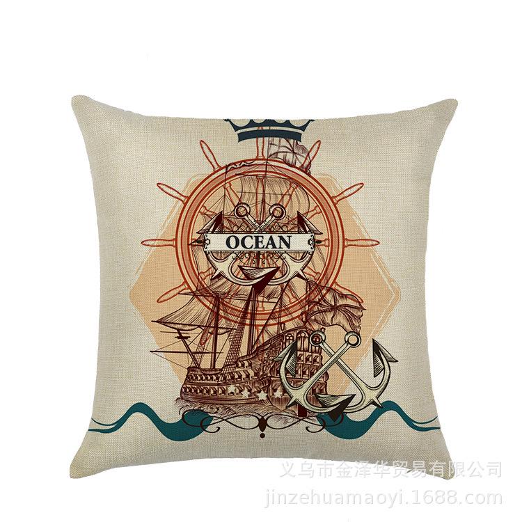 Sailing Marine Element Polyester Pillowcase Sofa Cushion Waist Pillowcase Home