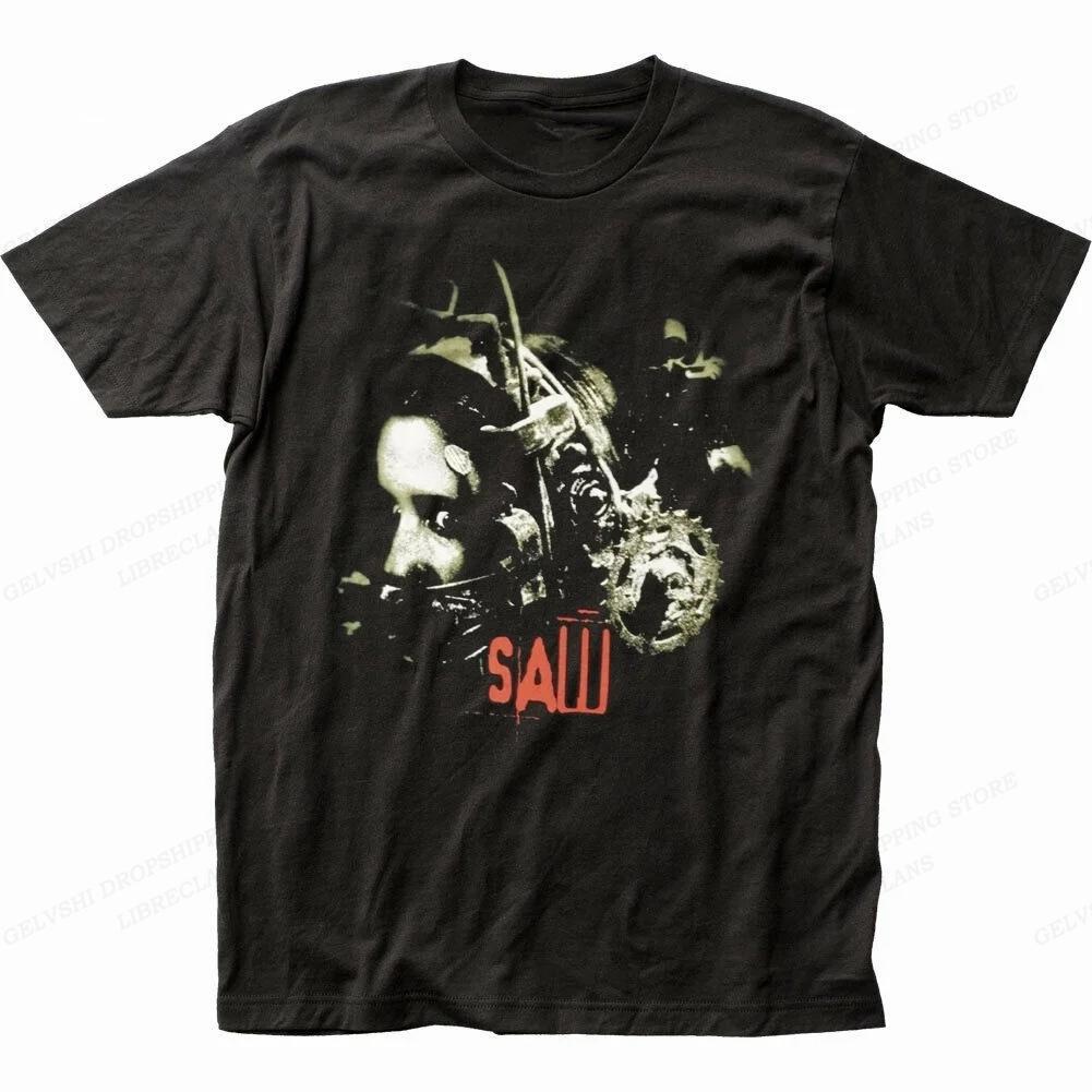 Movie SAW Horror Head Torture T Shirt Men Women Fashion Cotton T-shirt Leisure Vintage Clothes O-Neck Tees Horror Harajuku Tops