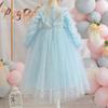 Girls Princess Dress Long Sleeve Cartoon Tutu Skirt 3-8 Years Old Kids