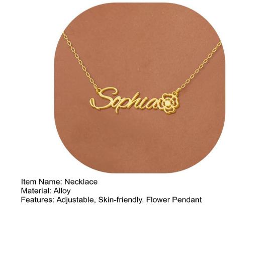 Birth Flower Necklace Women Flower Pendant Necklace Birth Month Flower Necklace Mother's Day Birthday Gift for Mom Sister Best Friend Her