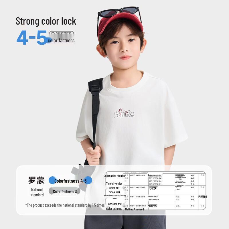 Luomeng Boys' Cool-Touch Antibacterial Short-Sleeve T-Shirt