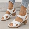 Mode Sommer Weiße High Heels Sandalen für Damen Mode Plateau Sandalen Frau Übergröße Kreuzband Strandschuhe Marke Sandalias Mujer