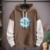 Men's Trendy Letter Print Hooded Sweatshirt - Spring & Autumn Faux Two-Piece Casual Sports Jacket
