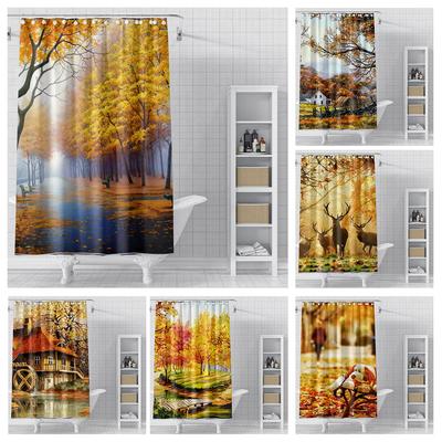 Heimduschenvorhänge für Badezimmer Landschaft Tiere wasserdichter Stoff Badezimmervorhänge moderner Duschvorhang 180x200 240x200